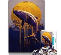Puzzles pour Adolescents Puzzles Baleine dorée pour Adolescents, Jeux éducatifs Décoration de la Maison Convient pour la décoration de Bureau (Taille 38x26cm)