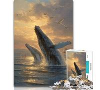 Puzzles pour Adolescents Puzzles Baleine mystérieuse pour Adultes 1000 pièces, avec Affiche Assortie et fiche de Questions pour Les 14 Ans 50x75cm