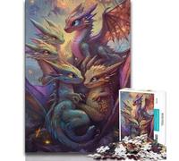 Puzzles pour Adolescents, Puzzles bébé Dragon pour Adultes, Jeux d'activités familiales stimulants, Jouets de Bricolage pour décoration Murale de la Maison, Cadeaux (Taille 75x50cm)