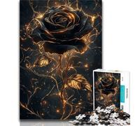 Puzzles pour Adolescents Puzzles Black Rose pour Adolescents avec pièces de Formes aléatoires entièrement emboîtables pour Les Enfants de 14 Ans et Plus (26x38cm)