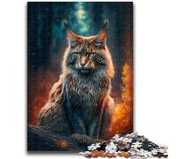 Puzzles pour Adolescents, Puzzles colorés de Chat Maine Coon pour Adultes, Anti-Stress, défi Difficile, adapté à la décoration de Bureau (75x50cm)