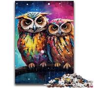 Puzzles pour Adolescents, Puzzles colorés en Forme de Hibou, Jouets de Divertissement Familial avec Affiche et fiche de Questions-réponses (50x75cm)