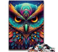 Puzzles pour Adolescents, Puzzles colorés en Forme de Hibou, Jouets de Divertissement Familial avec Affiche et fiche de Questions-réponses (26x38cm)