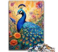 Puzzles pour Adolescents, Puzzles colorés en Forme de Paon, Jouets de Divertissement Familial avec Affiche et fiche de Questions-réponses (26x38cm)