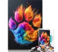 Puzzles pour Adolescents, Puzzles colorés en Forme de Pattes de Chien pour Adultes, 1 000 pièces, avec Affiche et fiche de Questions-réponses pour Les 14 Ans, 50x75cm