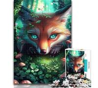 Puzzles pour Adolescents, Puzzles colorés en Forme de Renard et de Champignon, 1 000 pièces, avec Affiche et fiche de Questions-réponses, pour Les Adolescents de 14 Ans et Plus, 26x38cm