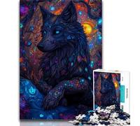 Puzzles pour Adolescents Puzzles d'art Animalier sur Le thème du Loup pour Adultes et Adolescents Jeu Stimulant et Jeu en Famille Cadeaux du Père Noël Secret 75x50cm