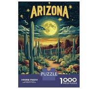 Puzzles pour Adolescents - Puzzles De 1000 Pièces Arizona Desert Landscape with Cacti Puzzles pour Adultes - Jeu De Réflexion - Décoration Murale - Cadeaux Anti-Stress 52x38cm/1000pcs