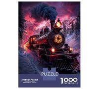 Puzzles pour Adolescents - Puzzles De 1000 Pièces Christmas Train in The Mountains Puzzles pour Adultes - Jeu De Réflexion - Décoration Murale - Cadeaux Anti-Stress 52x38cm/1000pcs