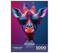 Puzzles pour Adolescents, Puzzles De 1000 Pièces Cool Vibrant Neon Giraffe Portrait Puzzles pour Adultes, Jeux Amusants, Cadeaux pour Femmes, Idéaux pour Toute La Famille 70x50cm/1000pcs