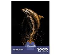 Puzzles pour Adolescents, Puzzles De 1000 Pièces Dolphin Gold Dark Puzzle pour Adultes, Jeu De Réflexion, Une Œuvre d'art, Aidez Votre Cerveau À S'exercer 52x38cm/1000pcs