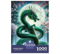 Puzzles pour Adolescents, Puzzles De 1000 Pièces Emerald Dragon Moonlight Puzzles pour Adultes, Jeux Amusants, Cadeaux pour Femmes, Idéaux pour Toute La Famille 52x38cm/1000pcs