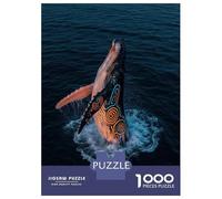 Puzzles pour Adolescents, Puzzles De 1000 Pièces Glowing Whale Breaching Dark Ocean Puzzles pour Adultes, Jeux Amusants, Cadeaux pour Femmes, Idéaux pour Toute La Famille 38x26cm/1000pcs