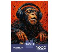Puzzles pour Adolescents, Puzzles De 1000 Pièces Monkey DJ in Abstract Painting Style Puzzles pour Adultes, Jeux Amusants, Cadeaux pour Femmes, Idéaux pour Toute La Famille 38x26cm/1000pcs