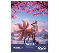 Puzzles pour Adolescents, Puzzles De 1000 Pièces Nine-Tailed Fox Under Cherry Blossoms Puzzles pour Adultes, Jeux Amusants, Cadeaux pour Femmes, Idéaux pour Toute La Famille 52x38cm/1000pcs