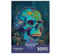 Puzzles pour Adolescents, Puzzles De 1000 Pièces Rad Skull Music Headphones Puzzles pour Adultes, Jeux Amusants, Cadeaux pour Femmes, Idéaux pour Toute La Famille 38x26cm/1000pcs