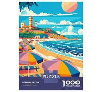 Puzzles pour Adolescents - Puzzles De 1000 Pièces Rimini Beach Scene Puzzles pour Adultes - Jeu De Réflexion - Décoration Murale - Cadeaux Anti-Stress 70x50cm/1000pcs