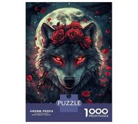 Puzzles pour Adolescents - Puzzles De 1000 Pièces Rose-Crowned Wolf Puzzles pour Adultes - Jeu De Réflexion - Décoration Murale - Cadeaux Anti-Stress 52x38cm/1000pcs
