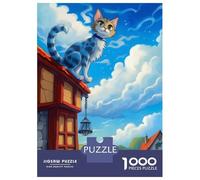 Puzzles pour Adolescents - Puzzles De 1000 Pièces Sitting Cat Puzzles pour Adultes - Jeu De Réflexion - Décoration Murale - Cadeaux Anti-Stress 70x50cm/1000pcs