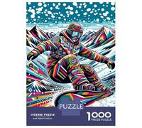 Puzzles pour Adolescents - Puzzles De 1000 Pièces Snowboarding WPAP Pop Art Puzzles pour Adultes - Jeu De Réflexion - Décoration Murale - Cadeaux Anti-Stress 70x50cm/1000pcs