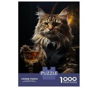 Puzzles pour Adolescents, Puzzles De 1000 Pièces Sophisticated Cat Puzzles pour Adultes, Jeux Amusants, Cadeaux pour Femmes, Idéaux pour Toute La Famille 38x26cm/1000pcs