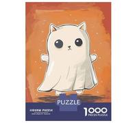 Puzzles pour Adolescents - Puzzles De 1000 Pièces Spooky Halloween Cat Ghost Puzzles pour Adultes - Jeu De Réflexion - Décoration Murale - Cadeaux Anti-Stress 52x38cm/1000pcs
