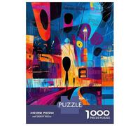 Puzzles Pour Adolescents - Puzzles De 1000 Pièces The Scream Reimagined - Geometric Abstract Expressionism Puzzles Pour Adultes - Jeu De Réflexion - Décoration Murale - Cadeaux Anti-stress 70x50cm/100