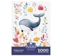 Puzzles pour Adolescents, Puzzles De 1000 Pièces Whale Watercolor Illustration Puzzles pour Adultes, Jeux Amusants, Cadeaux pour Femmes, Idéaux pour Toute La Famille 52x38cm/1000pcs