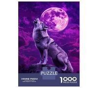 Puzzles pour Adolescents - Puzzles De 1000 Pièces Wolf Moon Night-3 Puzzles pour Adultes - Jeu De Réflexion - Décoration Murale - Cadeaux Anti-Stress 52x38cm/1000pcs