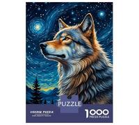 Puzzles pour Adolescents, Puzzles De 1000 Pièces Wolf Starry Night Puzzles pour Adultes, Jeux Amusants, Cadeaux pour Femmes, Idéaux pour Toute La Famille 70x50cm/1000pcs