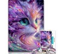 Puzzles pour Adolescents Puzzles de Chats fantastiques 1 000 pièces pour Adultes décoration Murale Artistique et idée Cadeau d'anniversaire pour Amis Bureau à Domicile (50x75cm)
