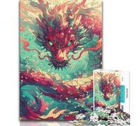 Puzzles pour Adolescents Puzzles de Dragon Chinois pour Adultes Anti-Stress Défi Difficile Convient pour la décoration de Bureau 75x50cm