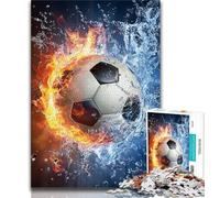 Puzzles pour Adolescents Puzzles de Football sur Glace et feu pour Adultes et Adolescents Jeu Stimulant et Jeu en Famille Cadeaux du Père Noël Secret 38x26cm