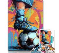 Puzzles pour Adolescents Puzzles de Peinture à l'huile de Football pour Adolescents 1000, soulagement du Stress Défi Difficile Améliorer l'amour Entre Les Couples 50x75cm