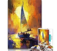 Puzzles pour Adolescents Puzzles de Peinture à l'huile de voilier pour Adolescents 1000 pièces, Design Dynamique et Unique Expérience de Puzzle relaxante et stimulante 50x75cm