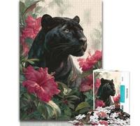 Puzzles pour Adolescents, Puzzles léopard Noir pour Adultes, Jeux d'activités familiales stimulants, Jouets de Bricolage pour décoration Murale de la Maison, Cadeaux (Taille 75x50cm)