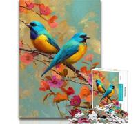 Puzzles pour Adolescents Puzzles Moineaux colorés pour Adolescents 1000 pièces, Jeu éducatif pour Anniversaire, Noël pour Les 14 Ans et Plus 50x75cm