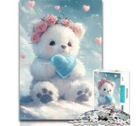 Puzzles pour Adolescents, Puzzles Ours en Peluche Blanc, 1 000 pièces pour Adultes et Adolescents, Jouets éducatifs, Jeux Anti-Stress, Collection d'artistes, Beaux-Arts 50x75cm