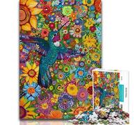 Puzzles pour Adolescents Puzzles psychédéliques Animaux Colibri pour Adultes 1000 pièces Jeu éducatif pour Anniversaire Noël et jusqu'à 14 Ans (38x26cm)