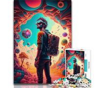 Puzzles pour Adolescents, Puzzles psychédéliques Voyageur du Temps pour Adolescents, séjour Tue Le Temps avec des pièces de Formes aléatoires entièrement emboîtables (Taille 75x50cm)