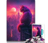 Puzzles pour Adolescents, Puzzles Space Cat, 1 000 pièces pour Adultes et Adolescents, Jeu Familial Anti-Stress, défi Difficile, Cadeaux du Père Noël Secret, 50x75cm