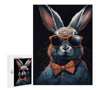 Puzzles pour Adolescents Rabbit Bunny Sunglasses Puzzles pour Adultes, Jeux en Famille, Découpe De Précision, Difficile Et Stimulant 500 PCS