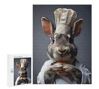 Puzzles pour Adolescents Rabbit Chef Holding Bread Puzzles pour Adultes, Jeu Manuel, Course De Vitesse, Activités Amusantes À La Maison, 500 PCS