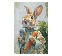 Puzzles pour Adolescents Rabbit Singer with Microphone Puzzle pour Adultes, Jeu Manuel, Course De Vitesse, Cadeau d'anniversaire, Cadeaux, 1000pcs(75x50cm)