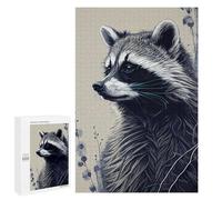 Puzzles pour Adolescents Raccoon Drawing Puzzles pour Adultes - Jeu Manuel - Niveau De Difficulté Élevé - Idée Cadeau Originale pour Un Anniversaire 1000 PCS