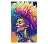 Puzzles pour Adolescents Rainbow Afro Goddess 1 Jeux De Puzzle en Famille Découpe De Précision Cadeaux Uniques pour Anniversaire Et Noël