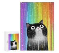 Puzzles pour Adolescents Rainbow Cat Poster Casse-tête pour Adolescents : Analyse Et Logique, Difficile Et Stimulant, Idéal comme Cadeau 300 PCS