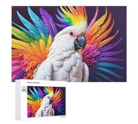 Puzzles pour Adolescents Rainbow Cockatoo Parrot Puzzles pour Adultes Jouets Anti-Stress Vacances À La Maison Passer Le Temps Interaction Parent-Enfant 1000 PCS