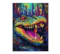 Puzzles pour Adolescents Rainbow Crocodile in The Jungle Jeux Relaxants, Amusants Et Humoristiques - Cadeau d'anniversaire, Cadeaux, 52x38cm/1000pcs