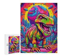 Puzzles pour Adolescents Rainbow Dinosaur Fantasy Landscape Puzzles pour Adultes Jouets Anti-Stress Vacances À La Maison Passer Le Temps Interaction Parent-Enfant 500 PCS